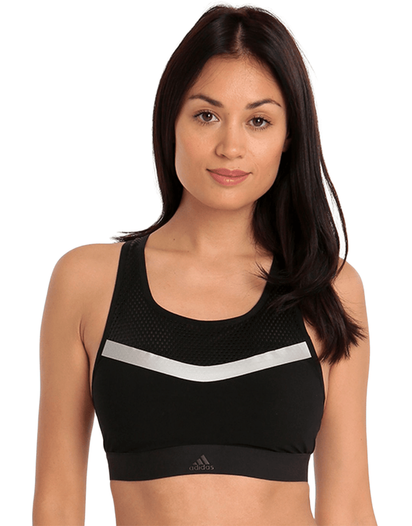 Adidas - Womens AMPHI Energy Swim Crop Top - Black - Front Close Up