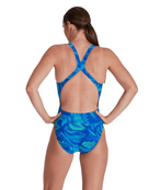 Speedo - Allover Powerback Swimsuit - Blue/Green - Back Model