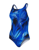 Speedo - Womens Allover Powerback Swimsuit - Blue - Product Only Front 