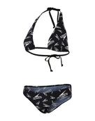 Allover Triangle Tieback 2 Piece Swimsuit - Black/White