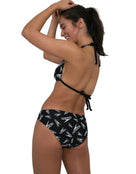 Allover Triangle Tieback 2 Piece Swimsuit - Black/White