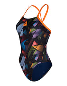 Aqua Sphere - Essential Tie Back Swimsuit - Multi/Navy - Swimsuit Side/Front Design