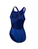 Aqua Sphere Womens Essentials Classic Back Swimsuit - Product Back - Navy Blue