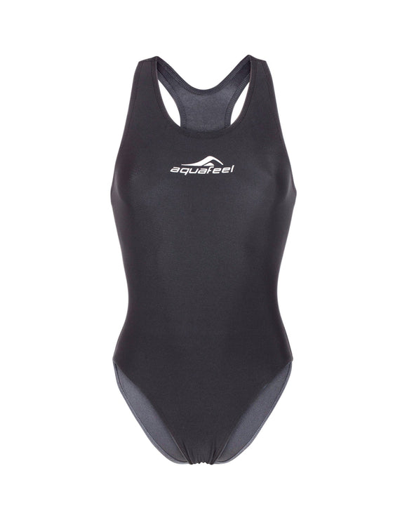 Aquafeel Classic Open Back Swimsuit - Black - Front