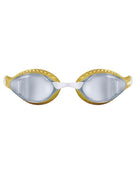 Arena - Airspeed Mirror Swim Goggle - Product Only Front/Side - Silver Mirrored Lenses/Gold Gasket/White - Product Nose Bridge