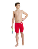 Arena - Boys Team Solid Swim Jammer - Red/White - Model Full Body Front