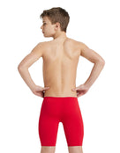Arena - Boys Team Solid Swim Jammer - Red/White - Model Back Pose