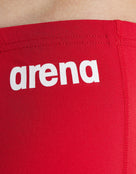 Arena - Boys Team Solid Swim Jammer - Red/White - Logo Close