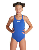 Girls Team Swim Pro Solid Swimsuit - Royal/White