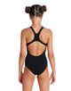 Arena - Girls Team Swim Pro Solid Swimsuit - Black/White - Model Front
