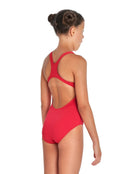 Arena - Girls Team Swim Pro Solid Swimsuit - Red/White - Model Back Design