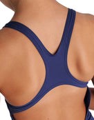 Arena - Girls Team Swim Pro Solid Swimsuit - Navy/White - Back Close Up