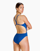 Arena - Team Challenge Solid Swimsuit - Royal/White - Model Back