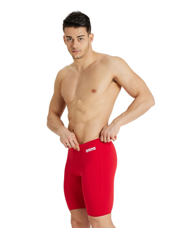 Arena - Team Solid Swim Jammer - Red/White - Model Front