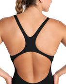 Arena - Team Swim Pro Solid Swimsuit - Black/White - Model Back 