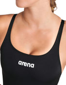 Arena - Team Swim Pro Solid Swimsuit - Black/White - Logo Close