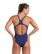 Arena - Team Swim Pro Solid Swimsuit - Navy/White - Model Back 