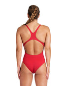 Arena - Team Swim Pro Solid Swimsuit - Red/White - Model Back