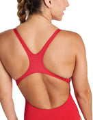 Arena - Team Swim Pro Solid Swimsuit - Red/White - Swimsuit Back Close 