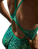 TYR Atolla Durafast Lite Diamondfit Swimsuit - Green - Back Closeup