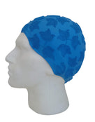 Beco Moulded Decorative Leaf Swimming Cap - Side - Blue