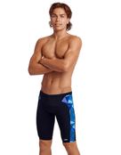Funky Trunks - Blue Bars Swim Jammers - Front Model Pose