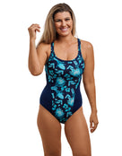 Funkita - Blue Bell Brace Me Back Swimsuit - Model Front / Swimsuit Front Design