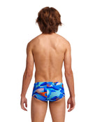 Funky Trunks - Boys Battle Blue Sidewinder Swimming Trunks - Model Back
