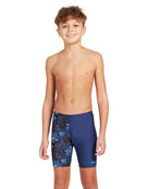 Zoggs - Boys Devil Fish Mid Swim Jammer - Navy - Model Front