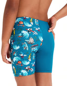 Speedo - Tots Boys Digital Allover Jammer - Pluto Blue - Model Back / Side - Jammer Close