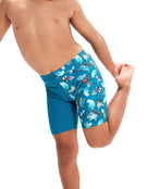 Speedo - Tots Boys Digital Allover Jammer Pluto Blue - Jammer Look / Model Knee Close