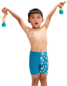 Speedo - Tots Boys Digital Allover Jammer - Pluto Blue - Model Front (Dive Balls Not Included)
