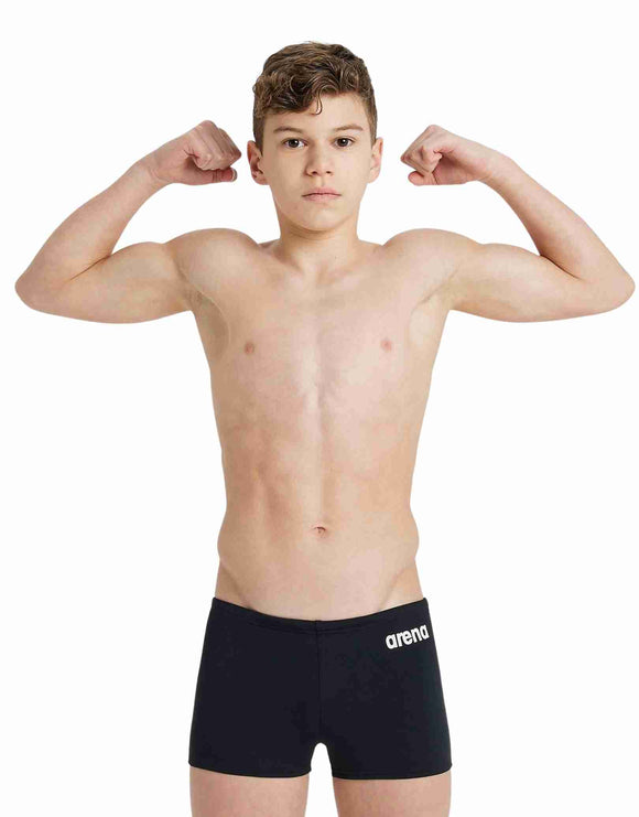 Arena - Boys Solid Swim Shorts - Black - Model Front Pose