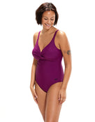 Speedo - Brigitte One Piece Swimsuit - Purple - Model Front / Swimsuit Front - Purple