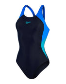 Speedo - Colourblock Splice Muscleback - Navy/Blue - Product Only - Front/Side Design