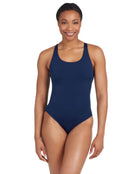 Zoggs Cottesloe Powerback Swimsuit - Navy - Model Front 