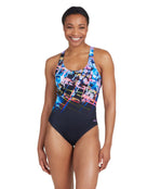 Zoggs - Digital Daisy Actionback Swimsuit - Front 