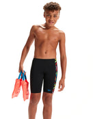 Speedo - Digital Panel Jammer - Black/Multi - Model Pose With Fins Not Included