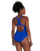 Speedo Womens Digital Placement Medalist Swimsuit - Blue - Front