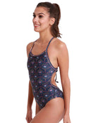 Dolfin Uglies Womens Eye Spy Revibe Tie Back Swimsuit - Blue - Front/Side
