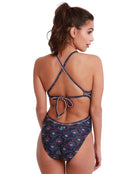 Dolfin Uglies Womens Eye Spy Revibe Tie Back Swimsuit - Blue - Back