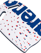 Arena Dots Printed Kickboard - White/Blue/Red - Front 2