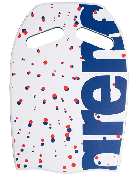 Arena Dots Printed Kickboard - White/Blue/Red -  Front