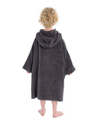 Dryrobe - Kids Organic Cotton Short Sleeve Towel Poncho - 5-9 yrs - Model Back - Slate Grey
