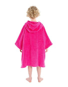 Dryrobe - Kids Organic Cotton Short Sleeve Towel Poncho - 5-9 yrs - Model Back - Pink