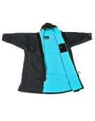 Dryrobe - Advance Long Sleeve Robe - Adult/Black/Blue - Front/Inside