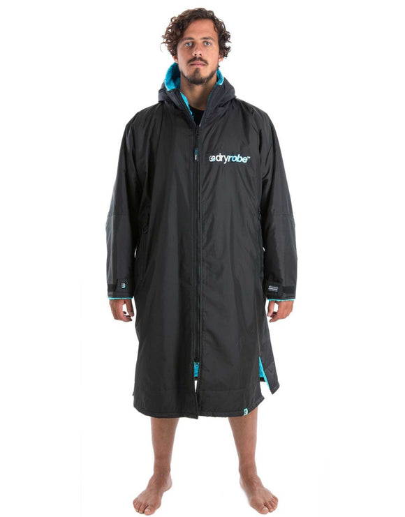 Dryrobe - Advance Long Sleeve Robe - Adult/Black/Blue - Front/Male