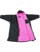 Dryrobe - Advance Long Sleeve Robe - Adult/Black/Pink - Front/Inside