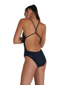 Speedo - Womens ECO Endurance Plus Thinstrap Swimsuit - Model Back - Navy