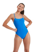 Speedo - Womens ECO Endurance Plus Thinstrap Swimsuit - Model Front - Bondi Blue - Model Front Pose